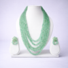 Elysian Elite Mint Green Multi-Strand Beaded Statement Necklace Set with Matching Earrings